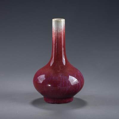 日本大阪雅和auction 2025金秋競賣會第一期 - 清 窯變釉花瓶 尺寸:W:11 H:18cm