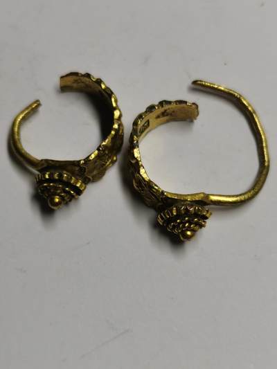 藏珍品阁专场78期 - 清末鎏金耳环一对