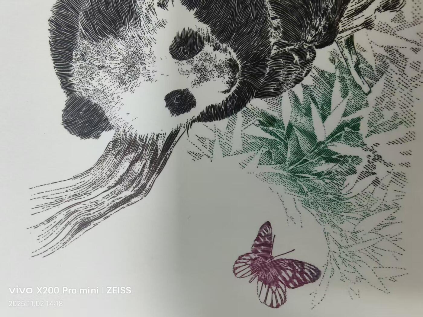 熊猫雕刻版信封一对