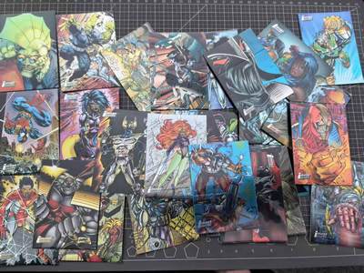 龙虎卡牌第六二场 百里霸场 （无佣金，周六结拍，欢迎送拍） - 浮雕普卡31张不重复 1995年USA漫威出品-漫威漫画人物