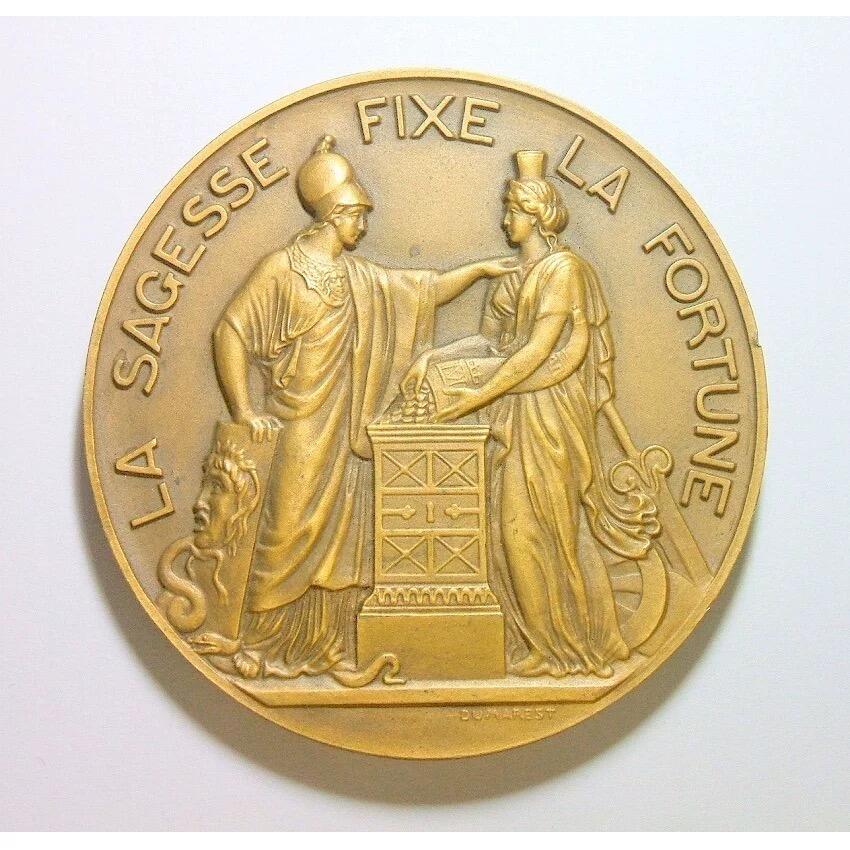 【旋风钱币】11月15日19:00准时开拍 精美欧洲币章、银币银章、第三帝国钱币等 全场包邮！ 【艺术】法国艺术大章 拿破仑金叶冠+女神 高浮雕精制超大铜章 68MM 156克