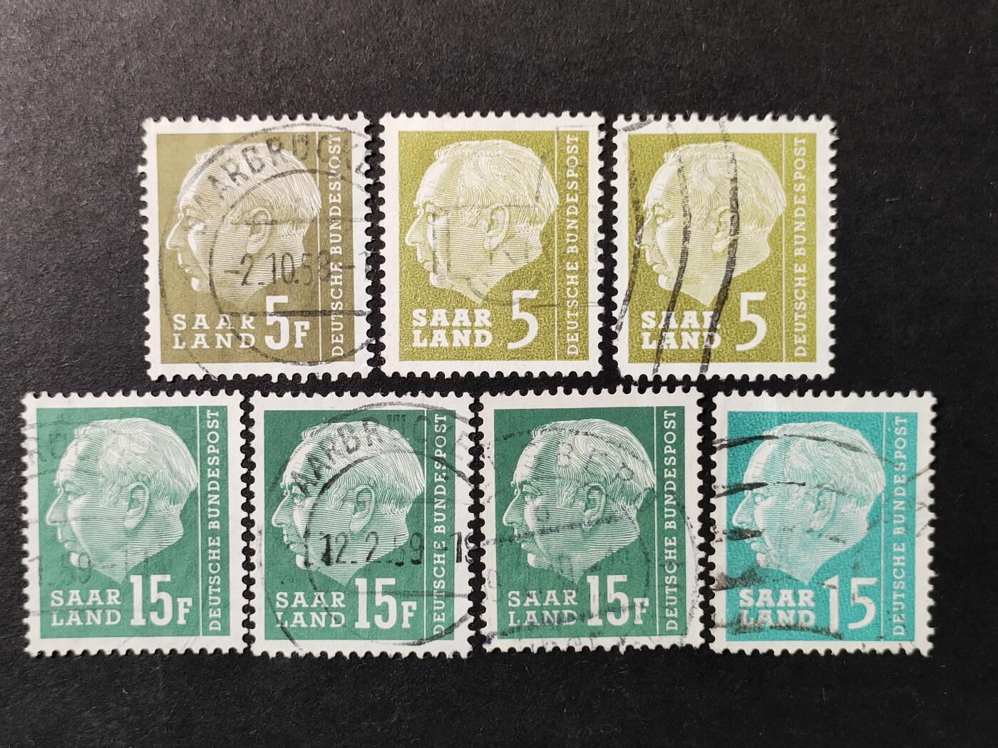 ↓君缘收藏642期☞钱币邮品↓无佣金、可寄存、满30元包邮  德国邮票萨尔洲，1957年豪斯总统邮票