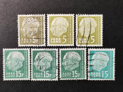 ↓君缘收藏642期☞钱币邮品↓无佣金、可寄存、满30元包邮  - 德国邮票萨尔洲，1957年豪斯总统邮票