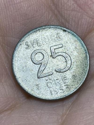 2025年第一百二十二场(总第一百四十八场）外国好品散币(免佣金) - 瑞典🇸🇪1953年25欧尔银币(古斯塔夫六世时期，早期TS标，400银)