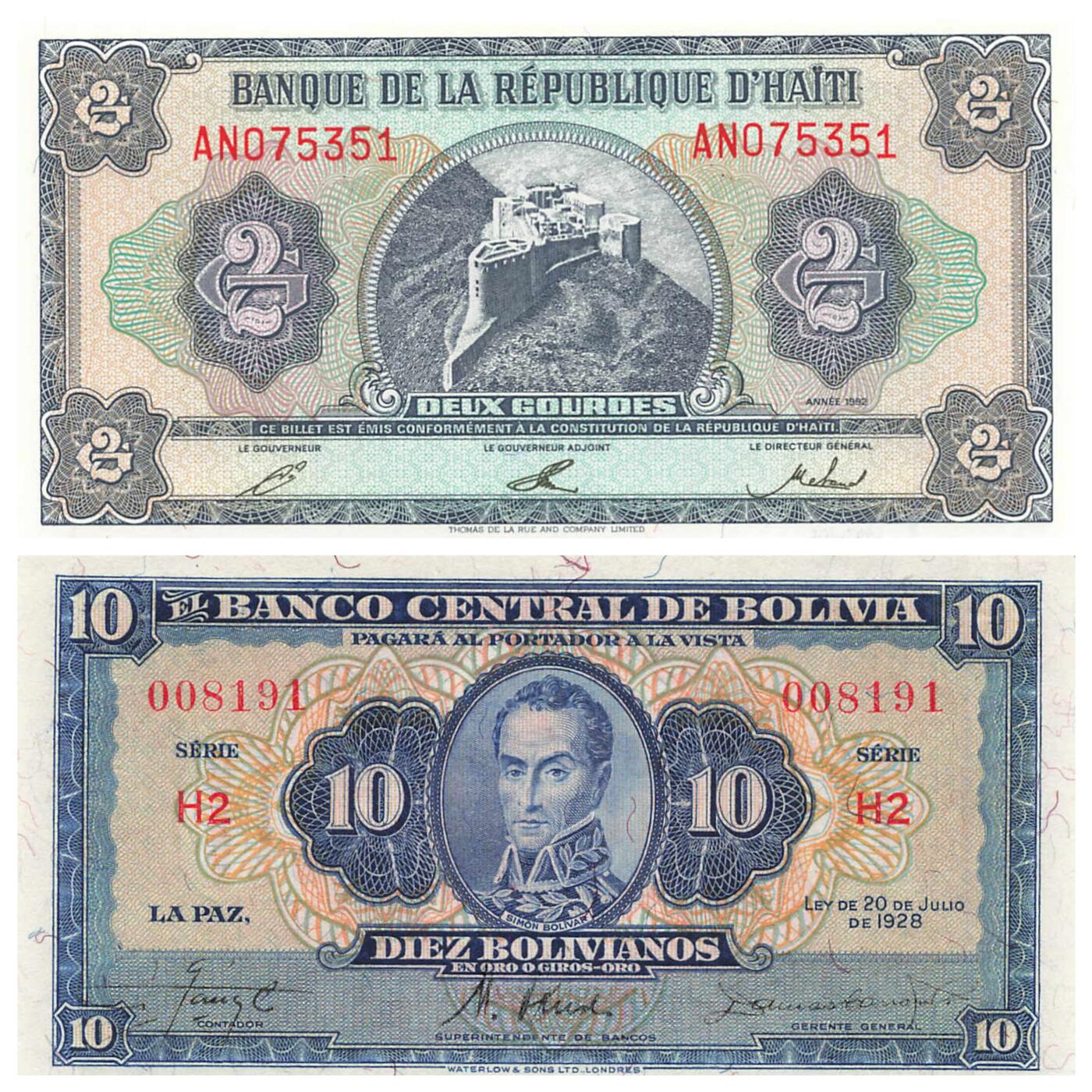 小福收藏拍卖第197期 裸钞场 本期有多张豹子号靓号 百慕大03年50元纪念钞百位号 马来亚和英属婆罗洲开国第一张纸币大冠女王 马来亚 41年1元英王乔六 法属太平洋10000法郎 捷克1000克朗纪念钞千位号  卢森堡 1000法郎  萨尔瓦多样钞 匈牙利 法罗群岛 危地马拉等多国精美纸币