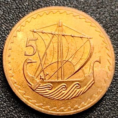 泉币菌-第123场-精品福利场(115场之后的本周末发货，感谢理解) - 原光美品 帆船 塞浦路斯1963年 5米尔青铜硬币 26.0毫米 5.67克 