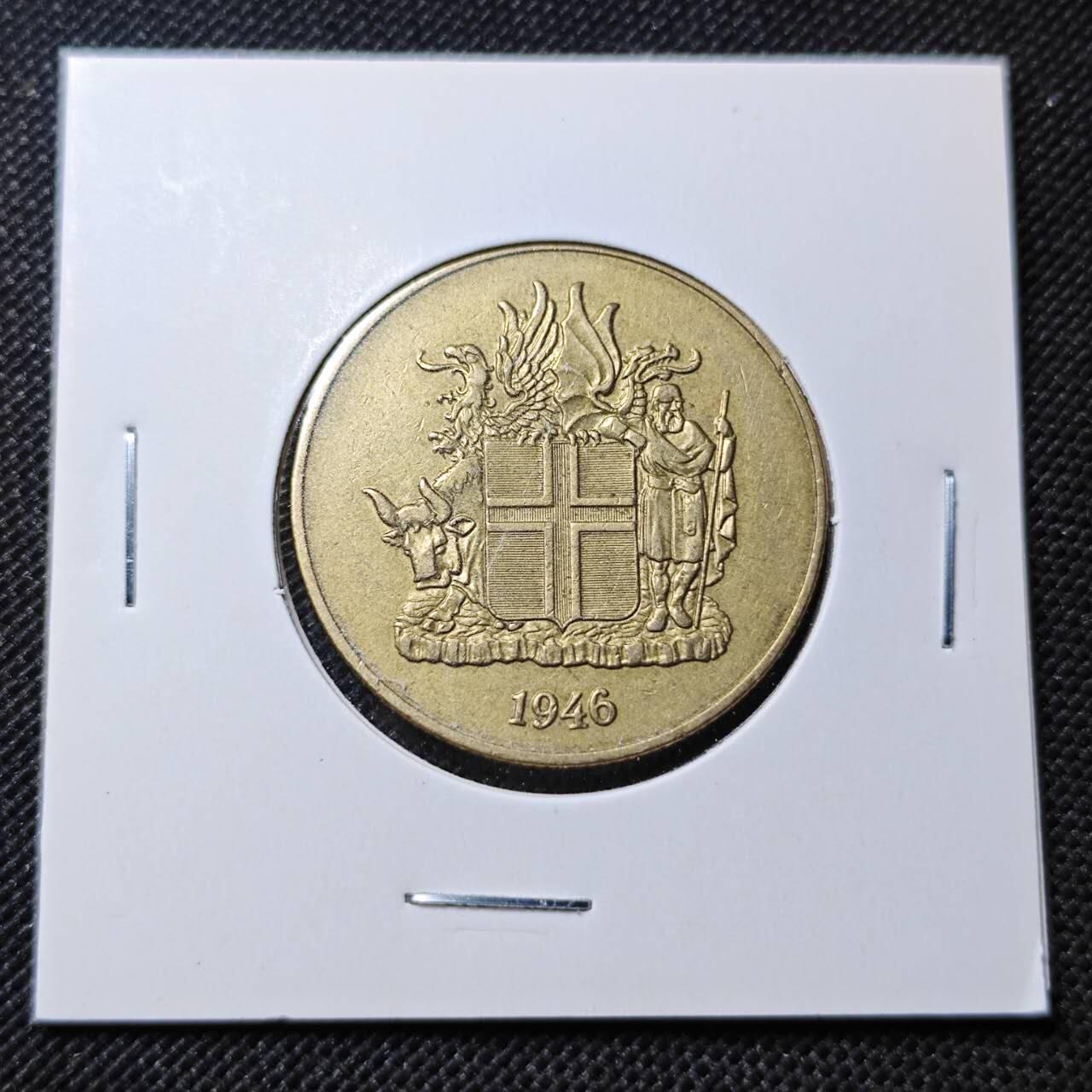 KK钱币收藏小铺  第364场  2月预留时间 周末发货  1946冰岛2克朗