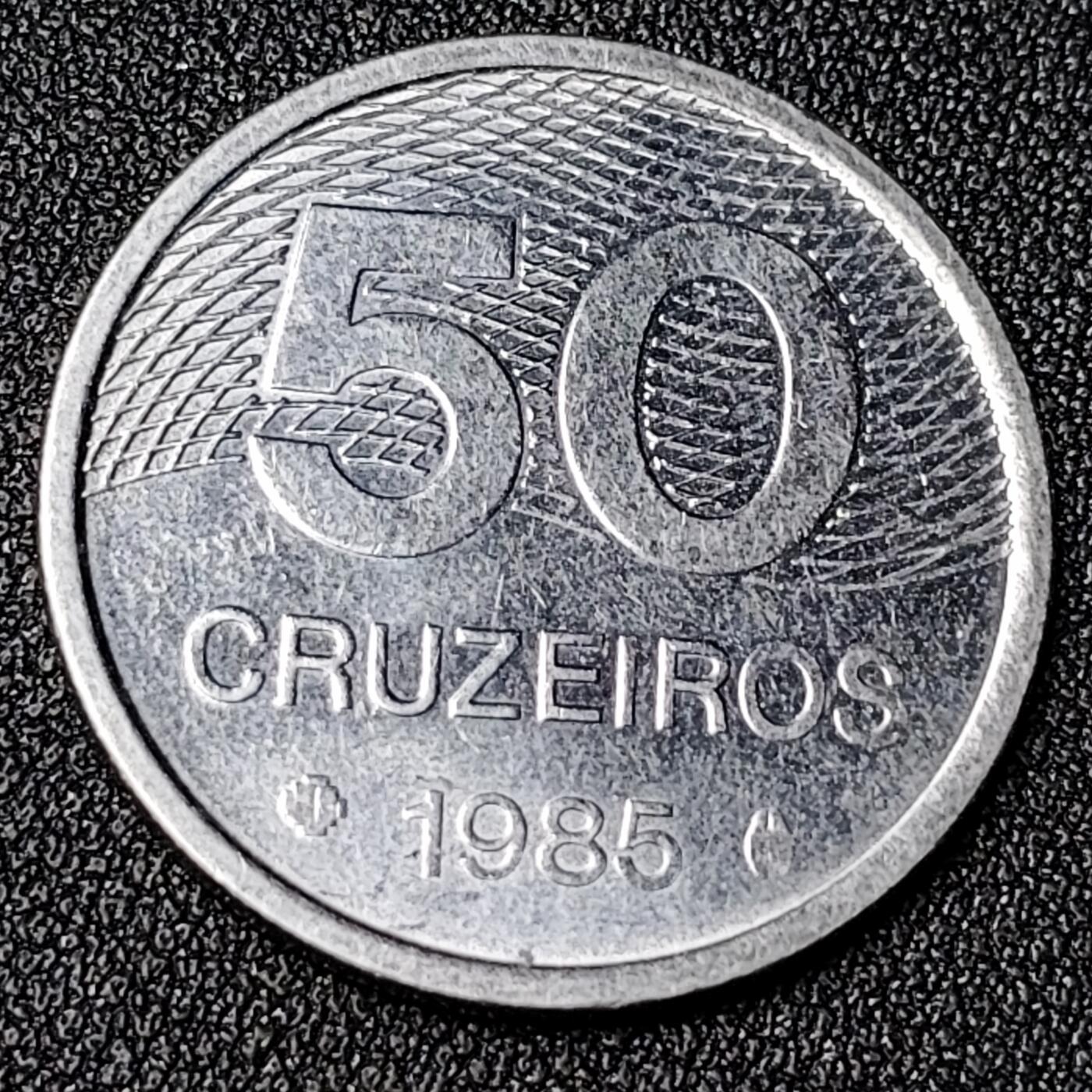 泉币菌-第124场-精品福利场(115场之后的本周末发货，感谢理解) 大型币 巴西1985年50克鲁塞罗 钢28mm 