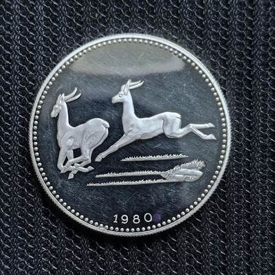 道一币馆币章第一百五十四场 - 赤道几内亚1980年黑斑羚2000埃库埃莱精制银币 31g 927S 1000