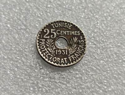 瓶子🏺第215期拍卖会 -  法属突尼斯1931年中孔25分