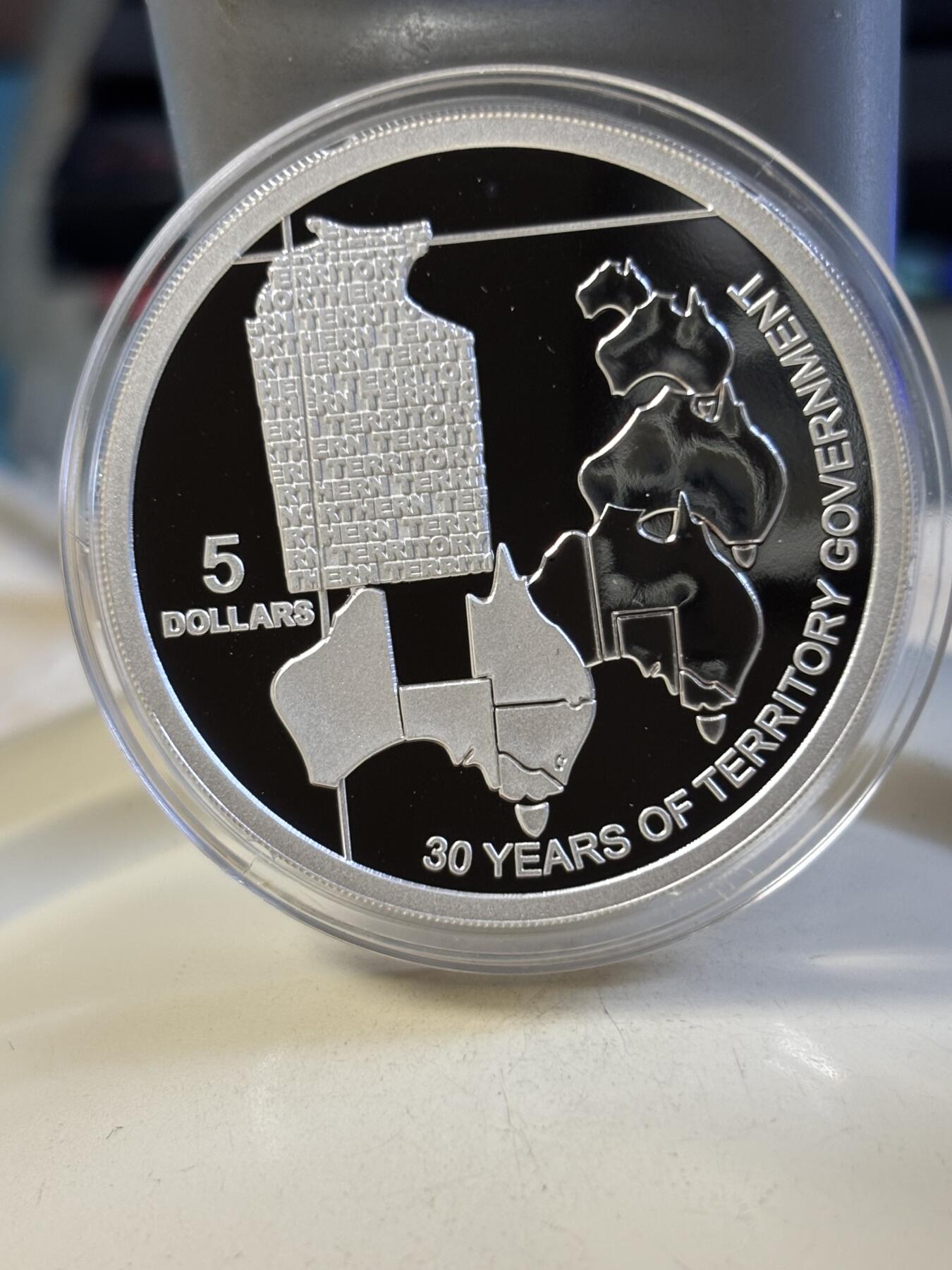 第181期拍卖 澳大利亚2008年北领地地图30周年36.31克纪念银币，999银，发行12500枚