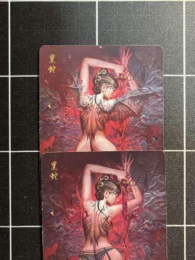 欢迎送拍、免费出卡没坑位费没手续费，各种换旧好卡 - 【裸卡】st刷子 黑蛇双服饰（卡四边白点多）