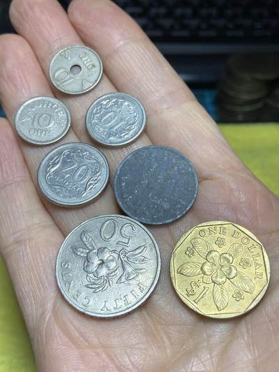 2025年第一百二十三场(总第一百四十九场）外国好品散币(免佣金) - 散币7枚：挪威🇳🇴1938年1957年10欧尔，波兰🇵🇱2008年10格罗希，2009年20格罗希，1949年10格罗希，新加坡🇸🇬1990年50分1989年1元