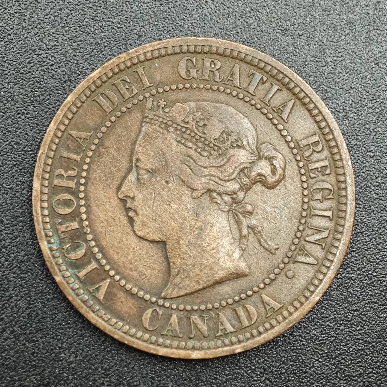 【淘币小摊】实时拍第七百八十八拍   散币小银币场   满百包邮可预留二周 每周一统一发货   加拿大1876年维多利亚一分铜币