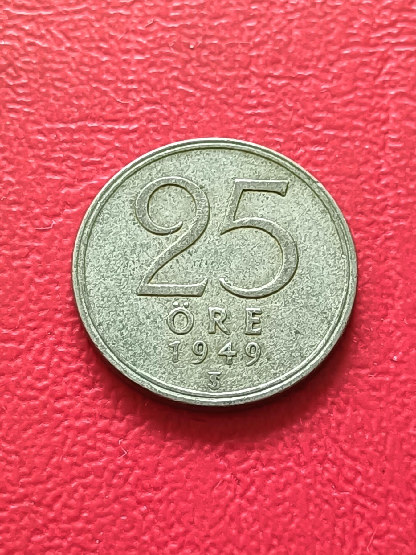 【云涧收藏】第七十七场 瑞典1949年25欧尔银币