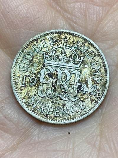 2025年第一百二十三场(总第一百四十九场）外国好品散币(免佣金) - 英国🇬🇧1942年6便士银币(乔治六世第一版，500银)