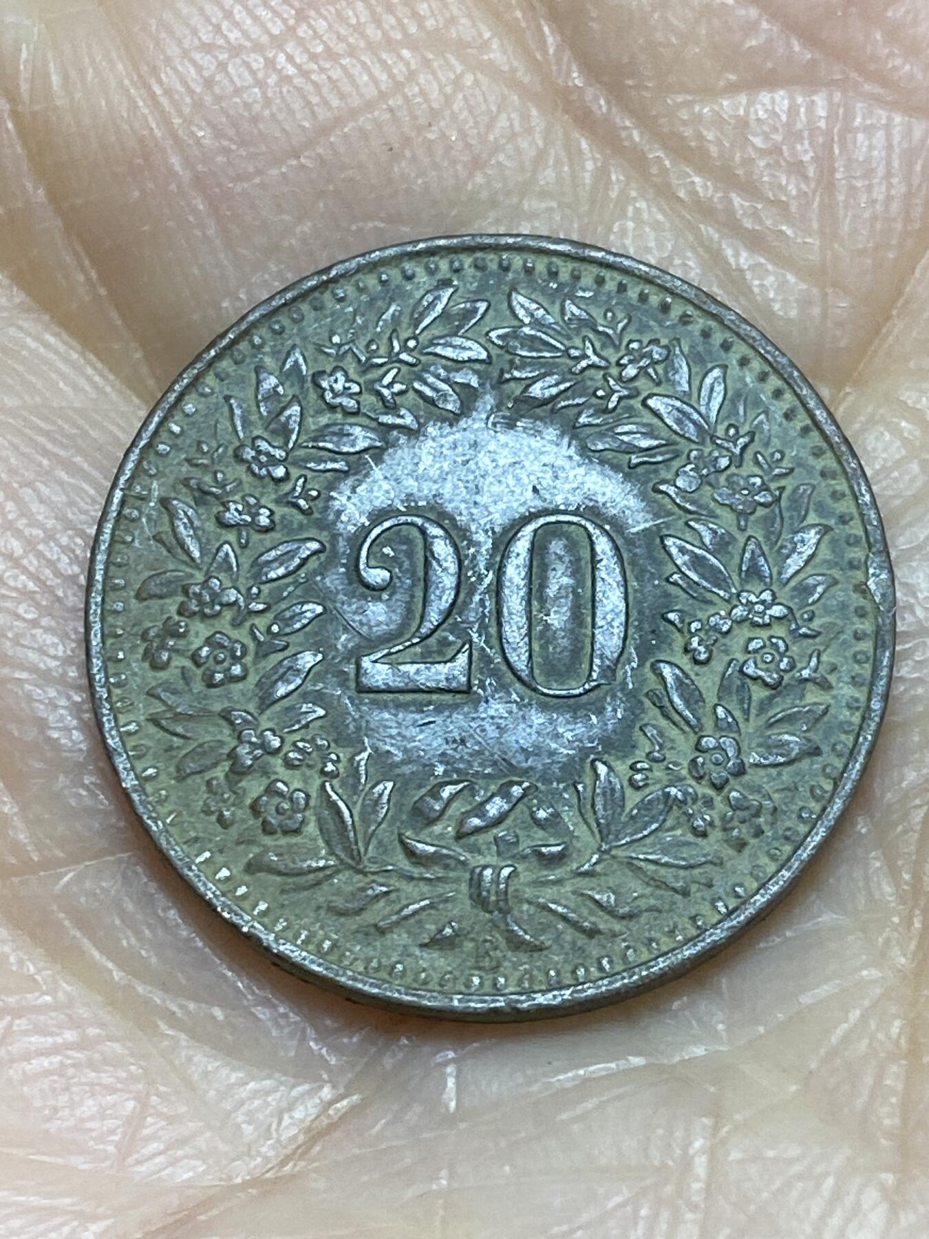 2025年第一百二十二场(总第一百四十八场）外国好品散币(免佣金) 稀少年份–瑞士🇨🇭1943年20分(B标伯尔尼造)