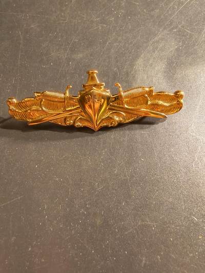 老王徽章第161期 - 美国海军水面作战证章     2.75英寸     军官版