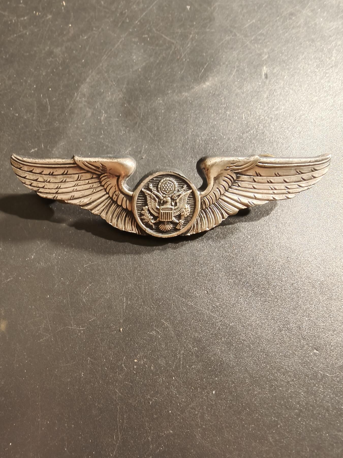 老王徽章第161期 美国空军机组人员技能章     包银     3英寸