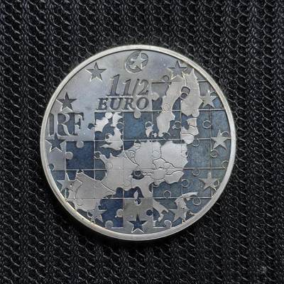 道一币馆币章第一百五十三场 - 欧洲之星 法国2004年欧盟东扩1.5欧元精制银币  22.2g 900S