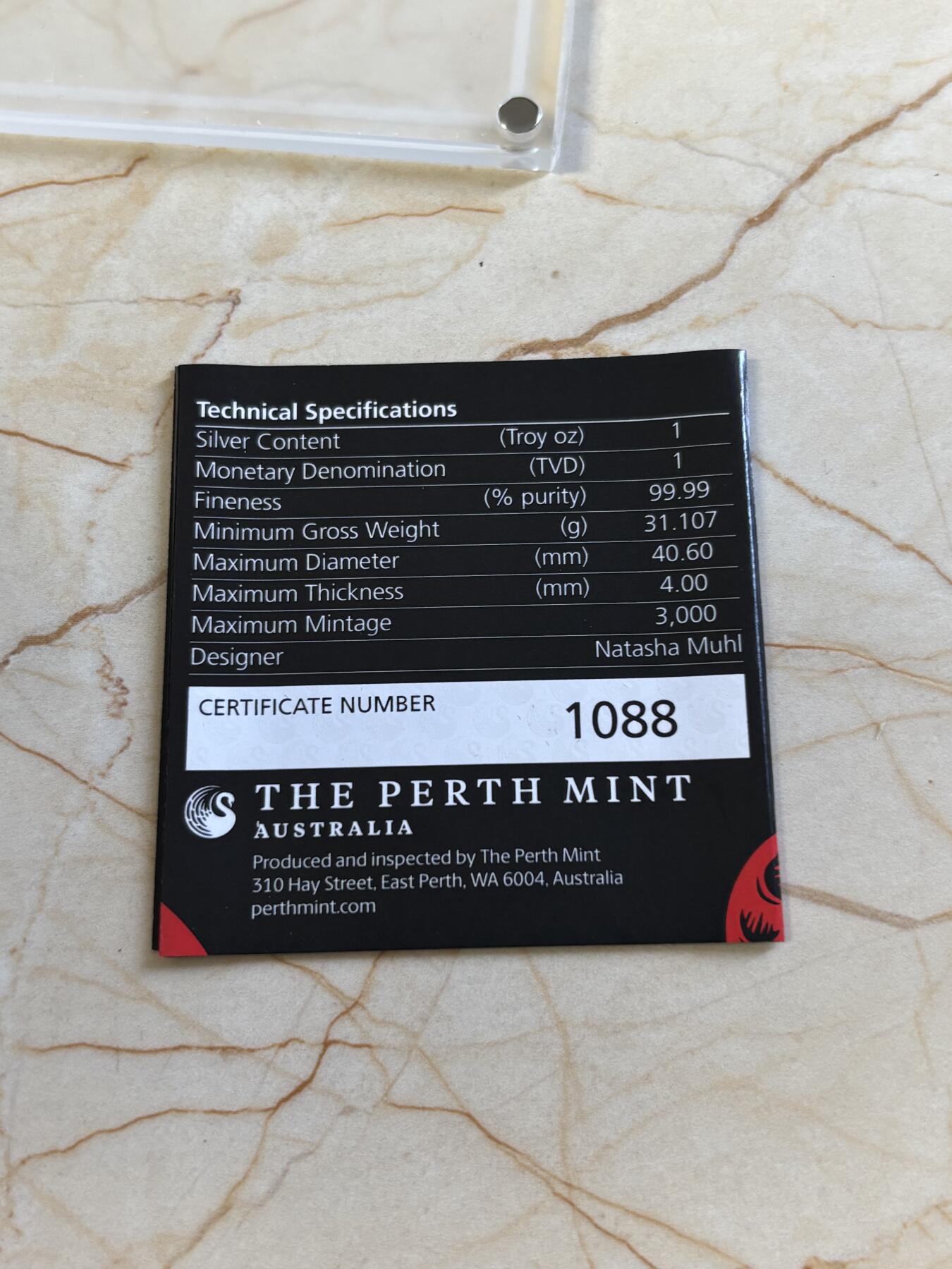 第181期拍卖 图瓦卢2025年中国生肖系列蛇年蛇来运转仿古银币，999银，发行6000枚，