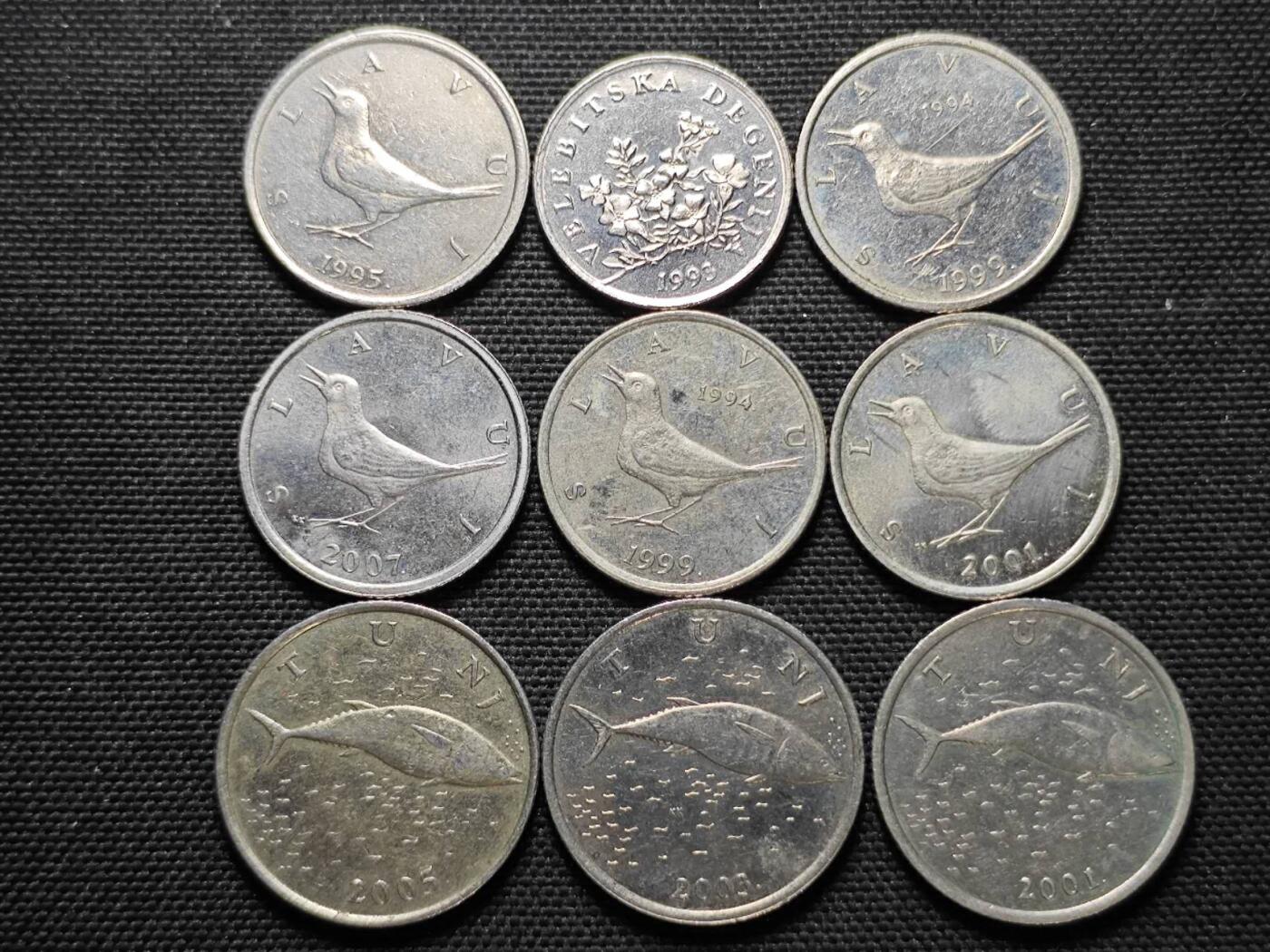 KK钱币收藏小铺  第364场  2月预留时间 周末发货  克罗地亚一组20枚