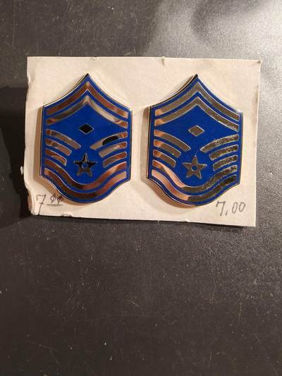 老王徽章第161期 - 美国空军一级士官长金属军衔一组