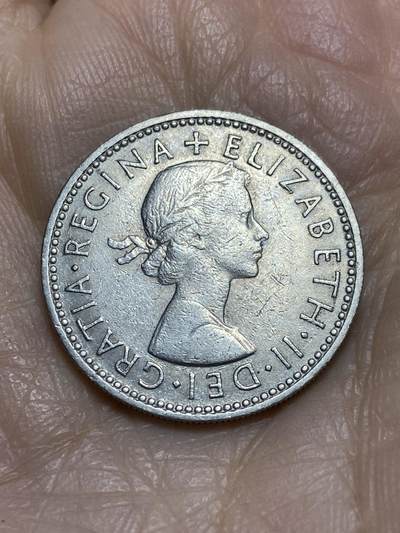 2025年第一百二十三场(总第一百四十九场）外国好品散币(免佣金) 英国🇬🇧1964年1先令(伊丽莎白二世青年桂冠第二版，苏格兰盾徽)