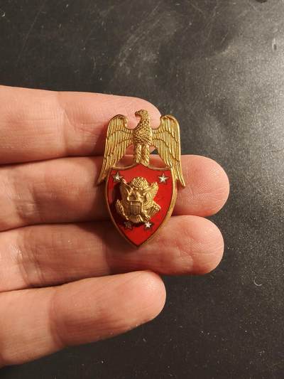 老王徽章第161期 - 美国陆军部勤务副官领章     带厂标     1.25英寸