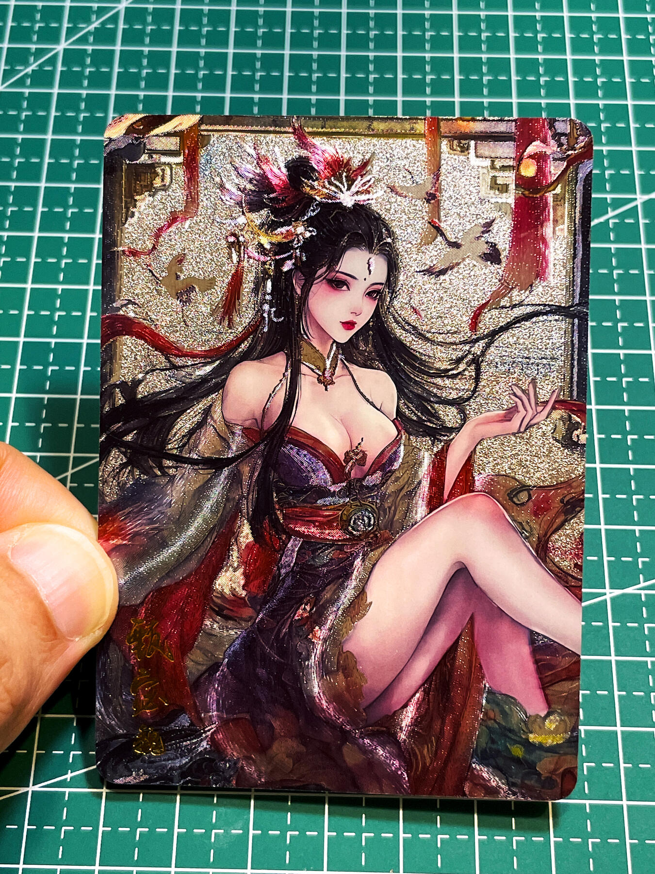 显眼宝36期 11月12日晚21:50截拍 佣金1起 可寄存～ 闲宅卡牌 墨烬三国 魏甄宓 一枚 半粗 63*88