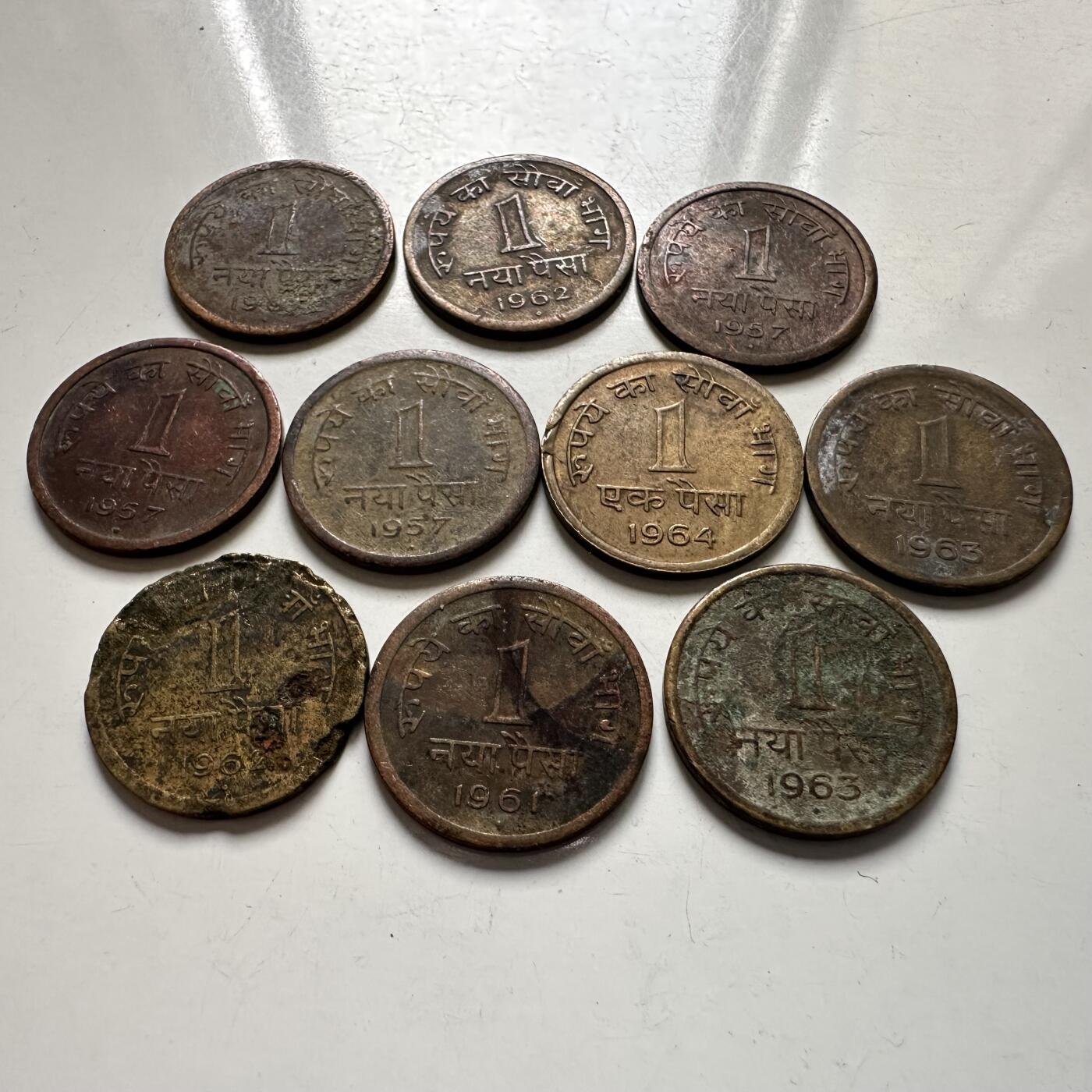 🌹外币初藏🌹🐯2025年第123场  每周二四六晚8️⃣点 接代拍 印度早期铜1派沙10枚