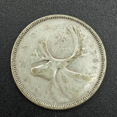 【淘币小摊】实时拍第七百八十八拍   散币小银币场   满百包邮可预留二周 每周一统一发货   - 加拿大1961年25分银币