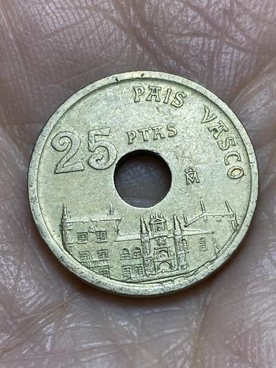 2025年第一百二十二场(总第一百四十八场）外国好品散币(免佣金) - 西班牙🇪🇸1993年25比塞塔(巴斯克自治区纪念币)