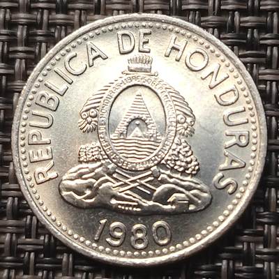 布加迪🐬～世界钱币(上海)🌾第 257 期 /  各国套币和散币 - 洪都拉斯🇭🇳 1980年 10分 原光好品
