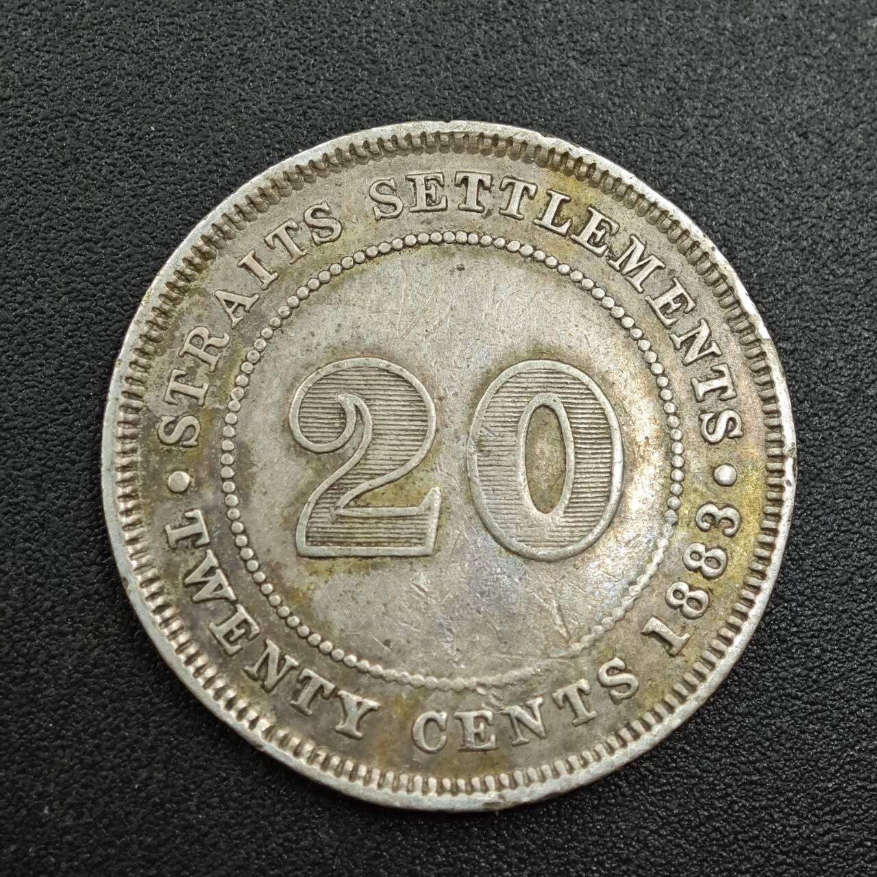 【淘币小摊】实时拍第七百八十八拍   散币小银币场   满百包邮可预留二周 每周一统一发货   海峡1883年维多利亚20分银币