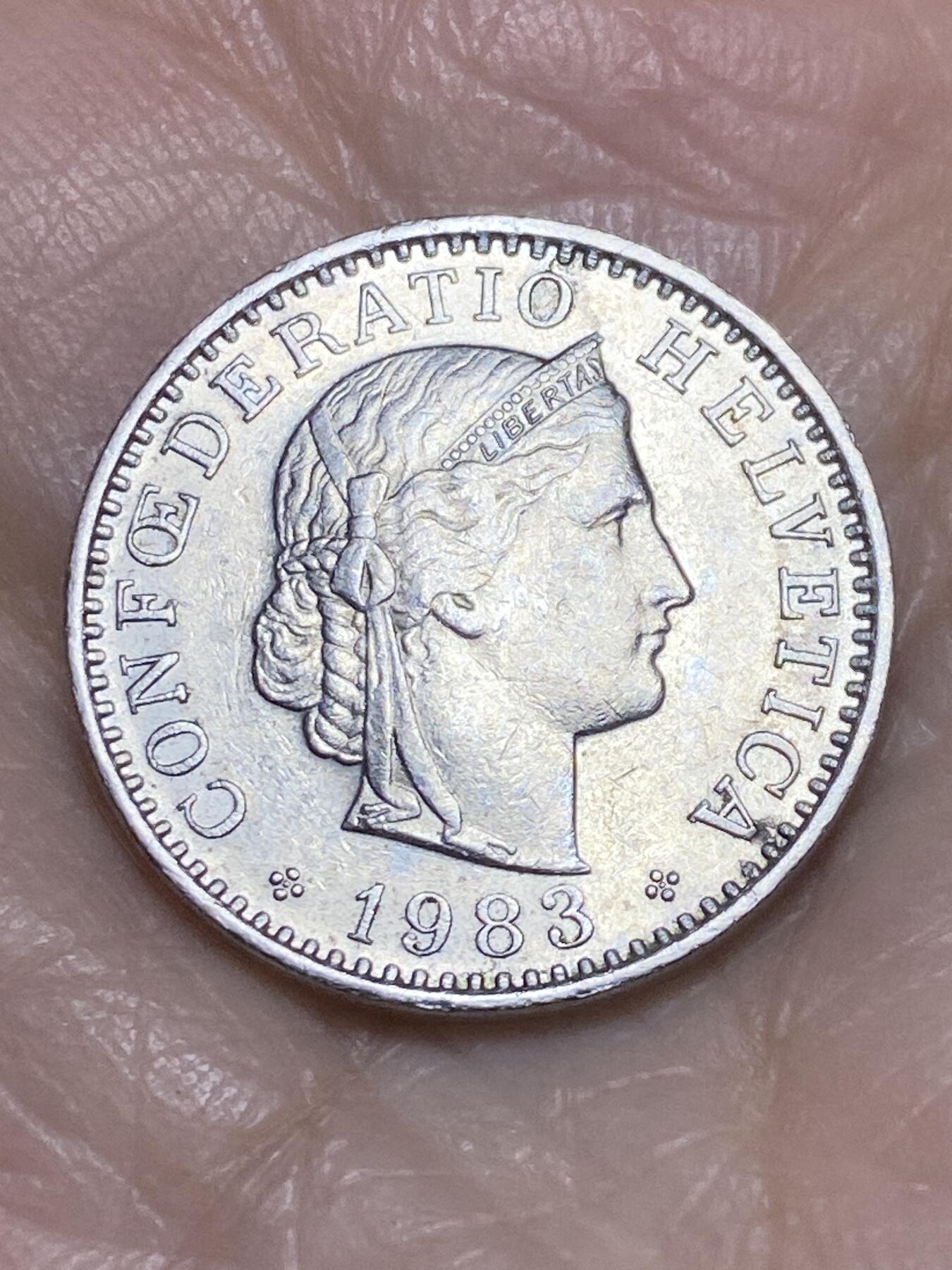 2025年第一百二十二场(总第一百四十八场）外国好品散币(免佣金) 瑞士🇨🇭1983年20分(无标版)