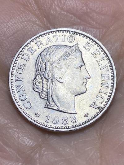 2025年第一百二十二场(总第一百四十八场）外国好品散币(免佣金) - 瑞士🇨🇭1983年20分(无标版)