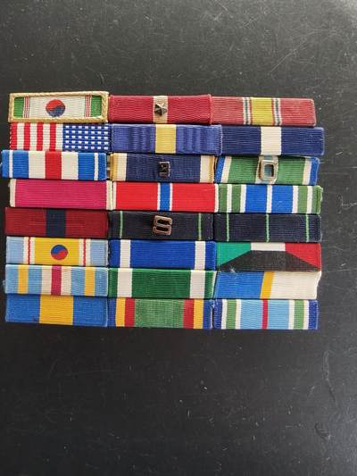 老王徽章第161期 - 美国海军陆战队海湾战争、驻韩美军高级将官24R勋略      带铜星、银星、海军杰出十字、海军杰出服役等