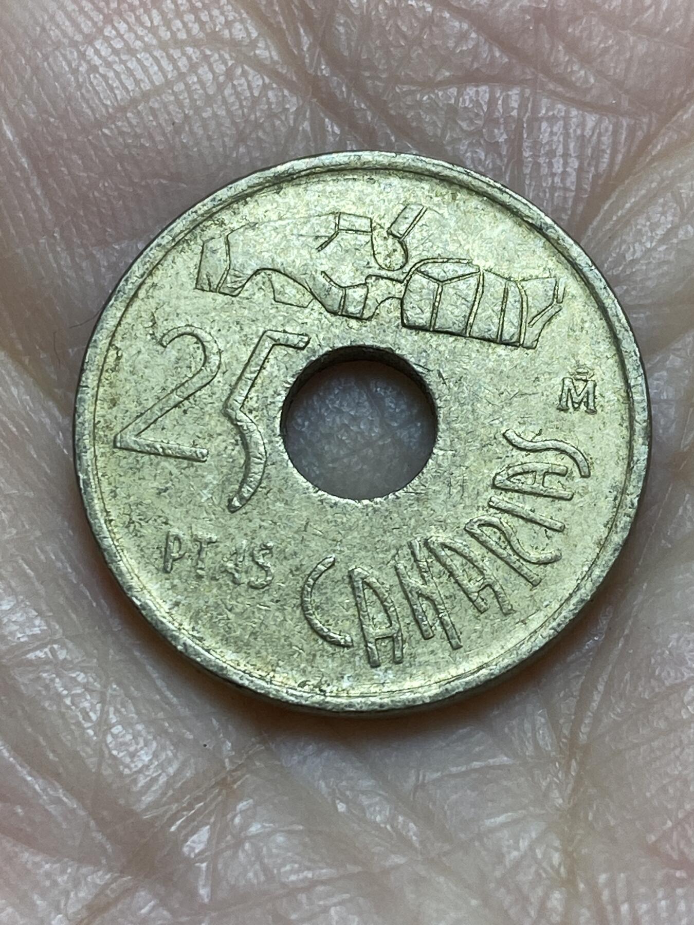 2025年第一百二十二场(总第一百四十八场）外国好品散币(免佣金) 西班牙🇪🇸1994年25比塞塔(加纳利群岛纪念币)