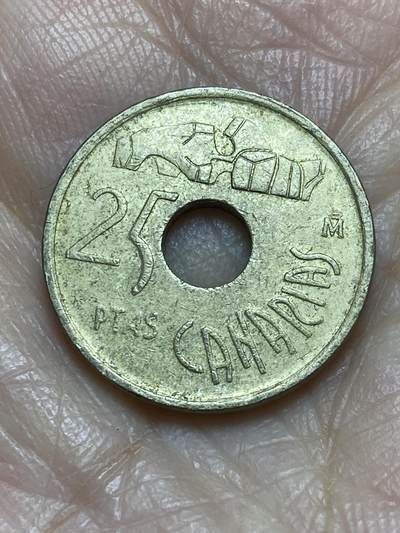 2025年第一百二十二场(总第一百四十八场）外国好品散币(免佣金) - 西班牙🇪🇸1994年25比塞塔(加纳利群岛纪念币)