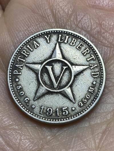 2025年第一百二十三场(总第一百四十九场）外国好品散币(免佣金) - 少见–古巴🇨🇺1915年5分(第一共和国时期)