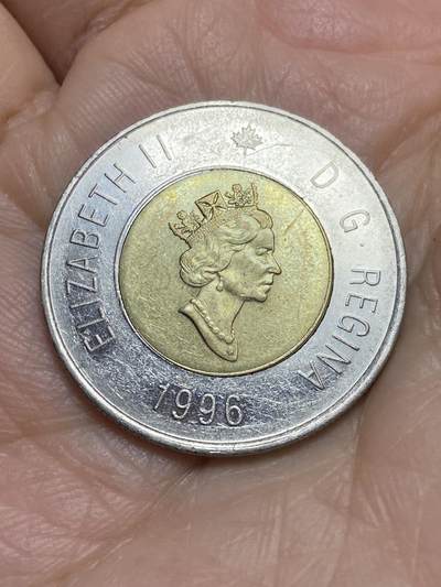 2025年第一百二十三场(总第一百四十九场）外国好品散币(免佣金) 加拿大🇨🇦1996年2元(伊丽莎白二世中年高冠)