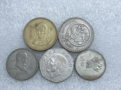 第一海外回流一元起拍收藏 散集专场  第261期 - 墨西哥大币 5枚