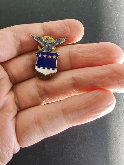 老王徽章第161期 - 美国空军中将副官领章     925银珐琅     6.8g      1.25英寸
