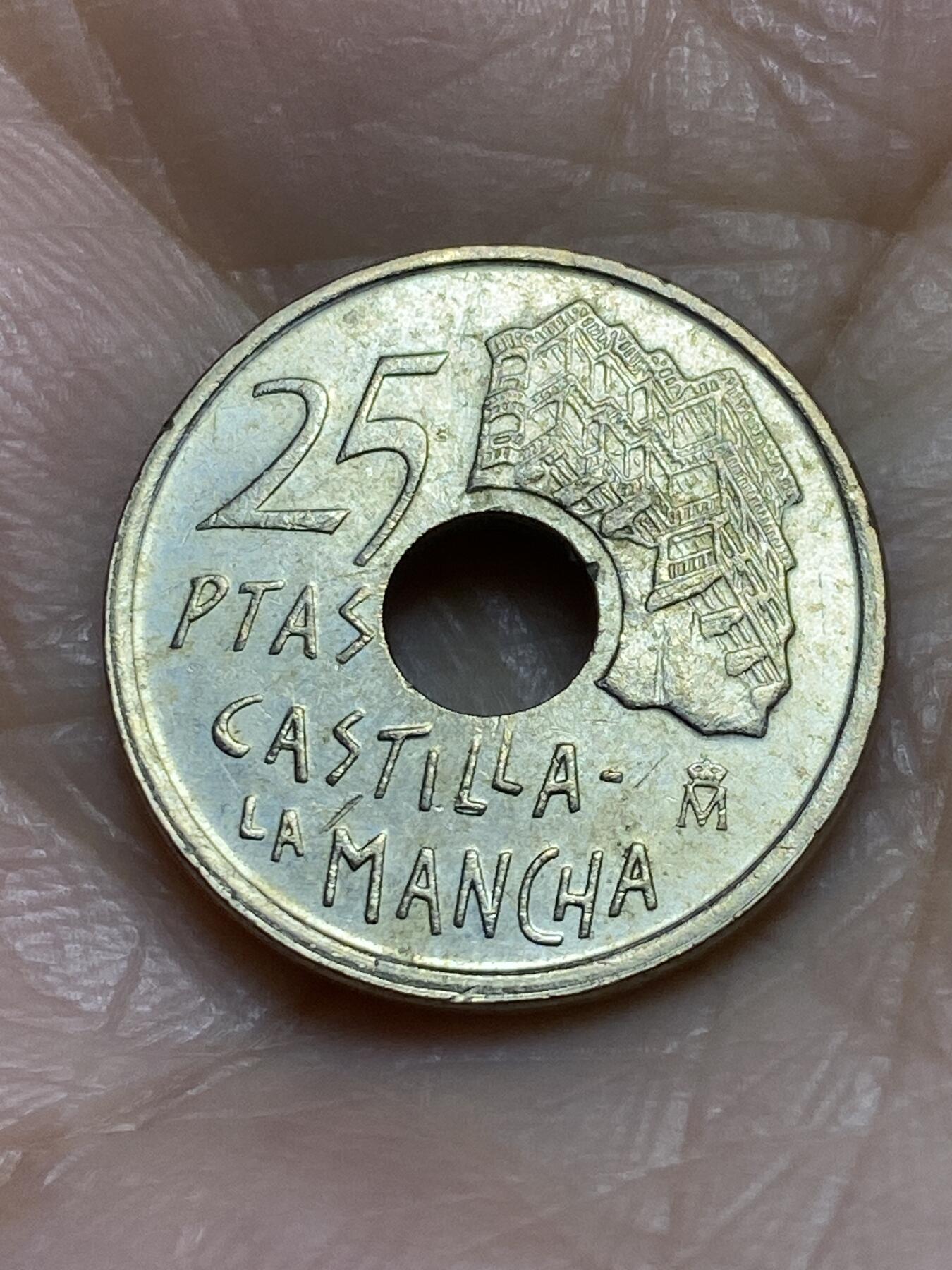 2025年第一百二十二场(总第一百四十八场）外国好品散币(免佣金) 西班牙🇪🇸1996年25比塞塔(卡斯蒂利亚–拉曼恰自治区纪念币)