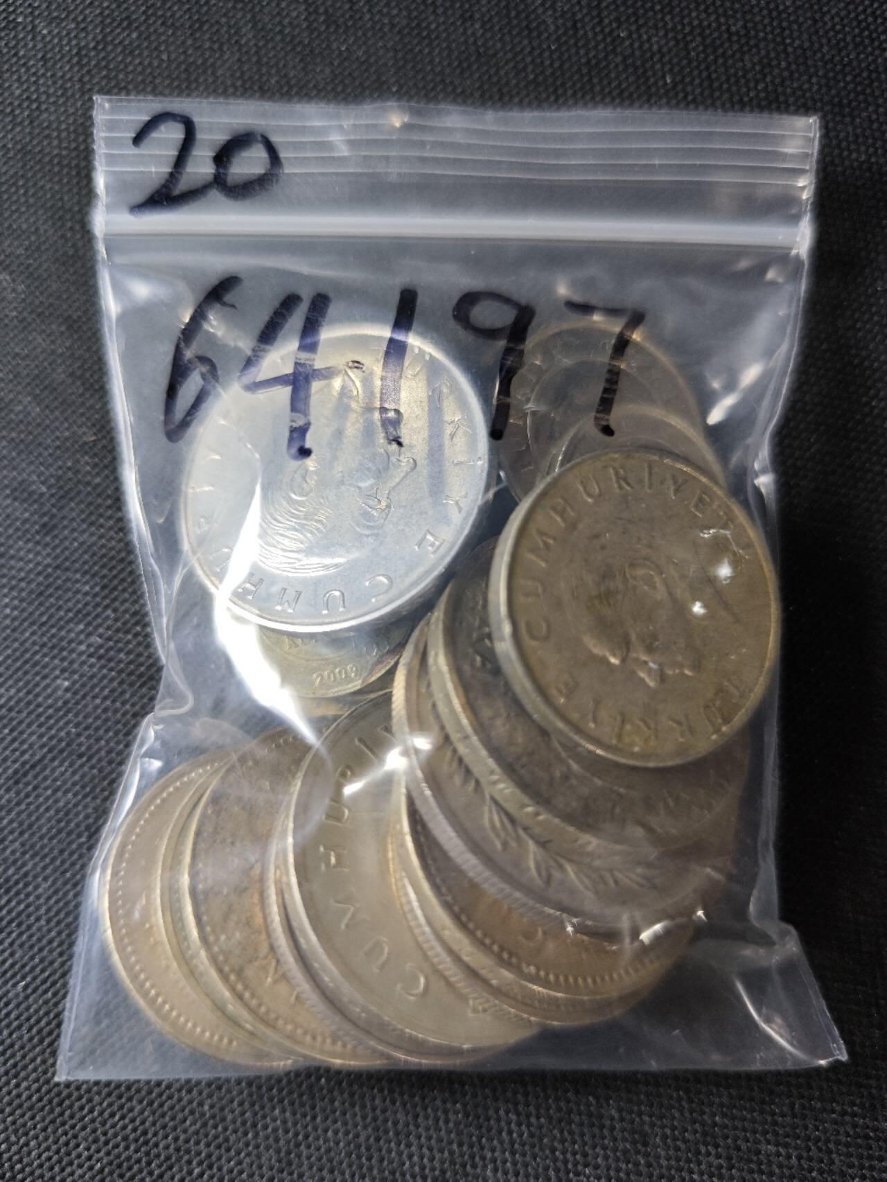 KK钱币收藏小铺  第364场  2月预留时间 周末发货  土耳其一组20枚