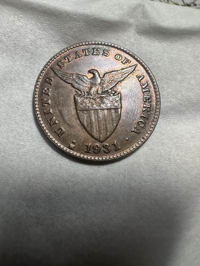 中外钱币 - 原光稀少，美属菲律宾一分 ，适合评级