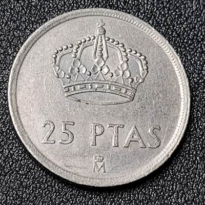 泉币菌-第124场-精品福利场(115场之后的本周末发货，感谢理解) - 西班牙硬币25比塞塔1982年26.5MM外国钱币欧洲硬币
