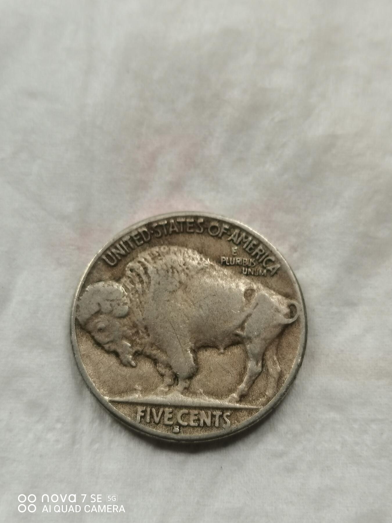 硬币 35年美国印第安人野牛图镍币