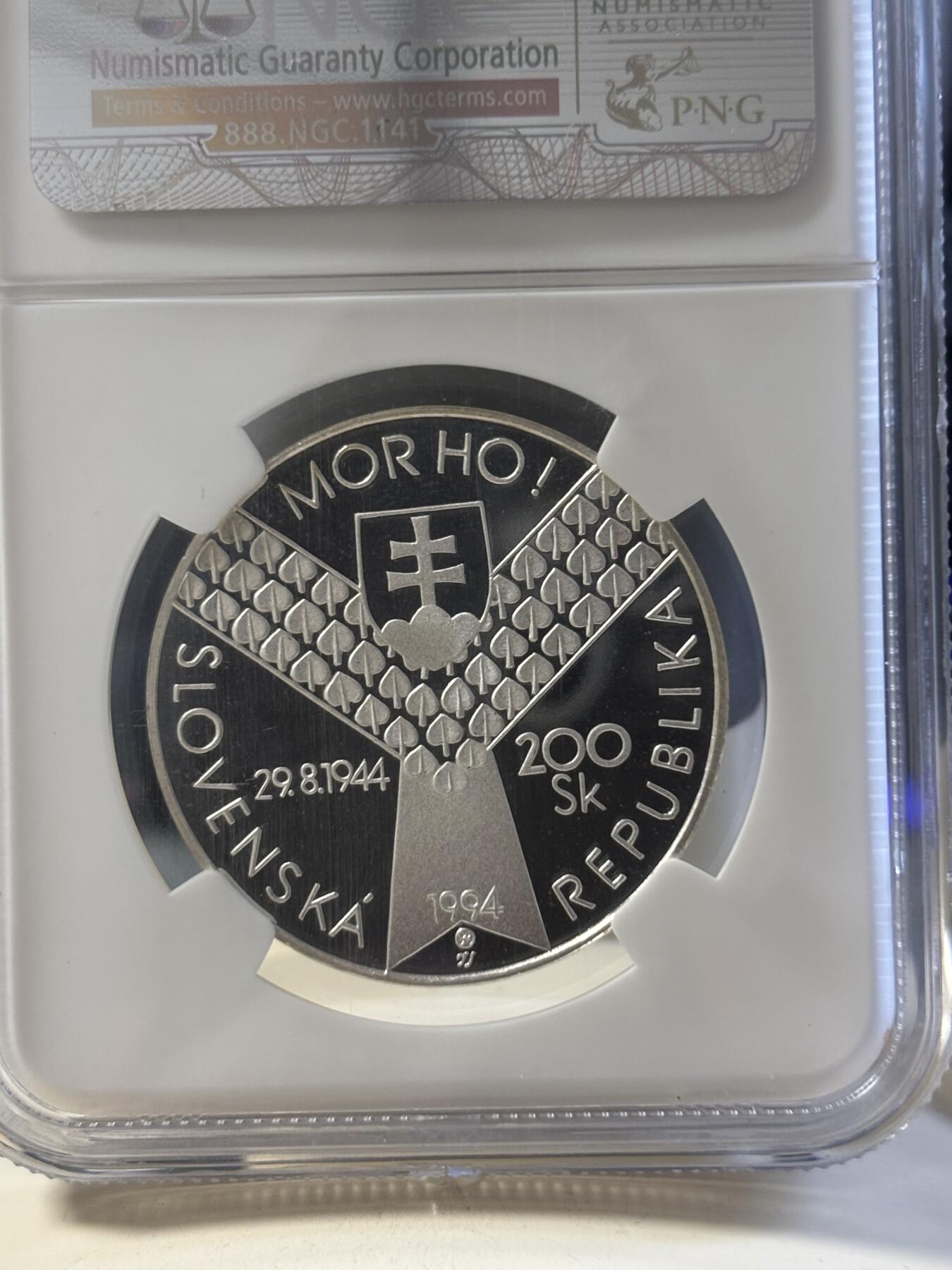 第181期拍卖 斯洛伐克1994年诺曼底登陆50周年精制银币NGC-PF69，750银，20克，发行2600枚